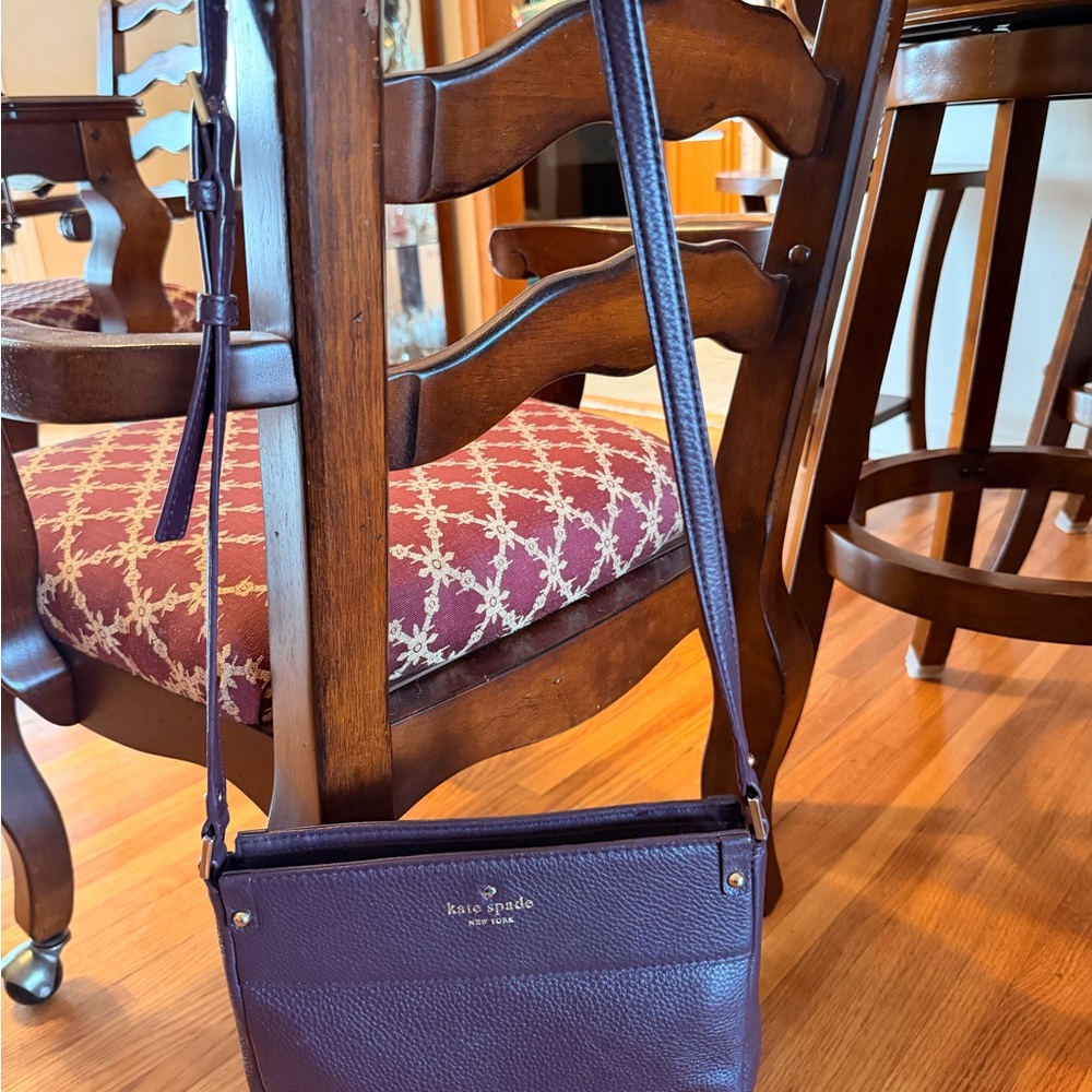 kate spade New York Pebbled Leather Crossbody Bag in Maroon/Burgundy - Picture 6 of 7